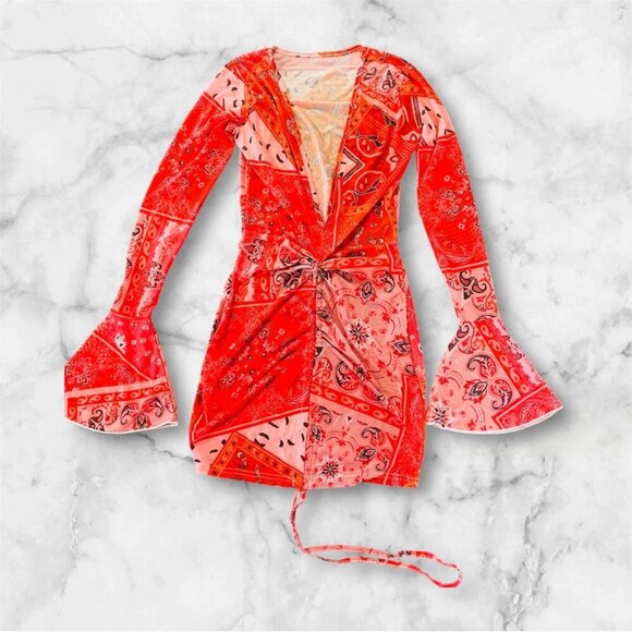 Patchwork Mesh Bodycon Dress | Size S - Picture 2 of 5